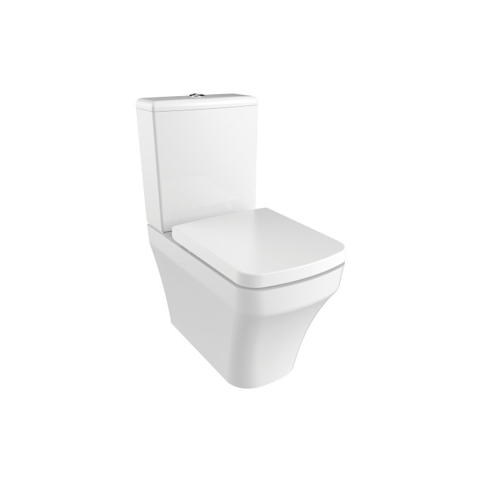 Creavit Solo Rimless Close Coupled Toilet WC Back to Wall Soft Close Seat