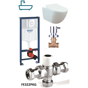 Creavit Free FE322 Rimless Wall Hung Combined Bidet Package