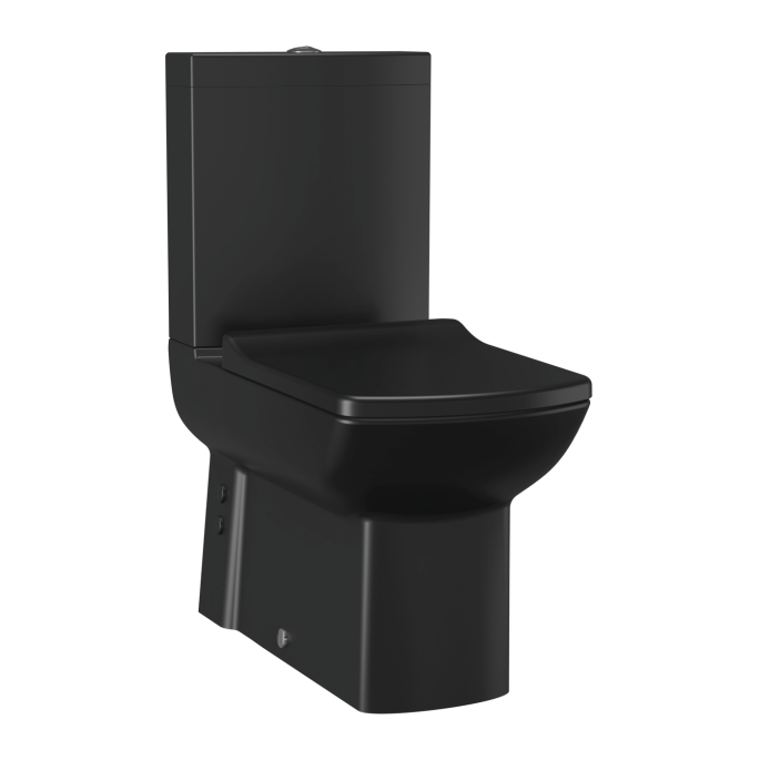 Lara Combined Bidet Close Coupled Fully BTW Toilet With Soft Close Seat-Black Matt