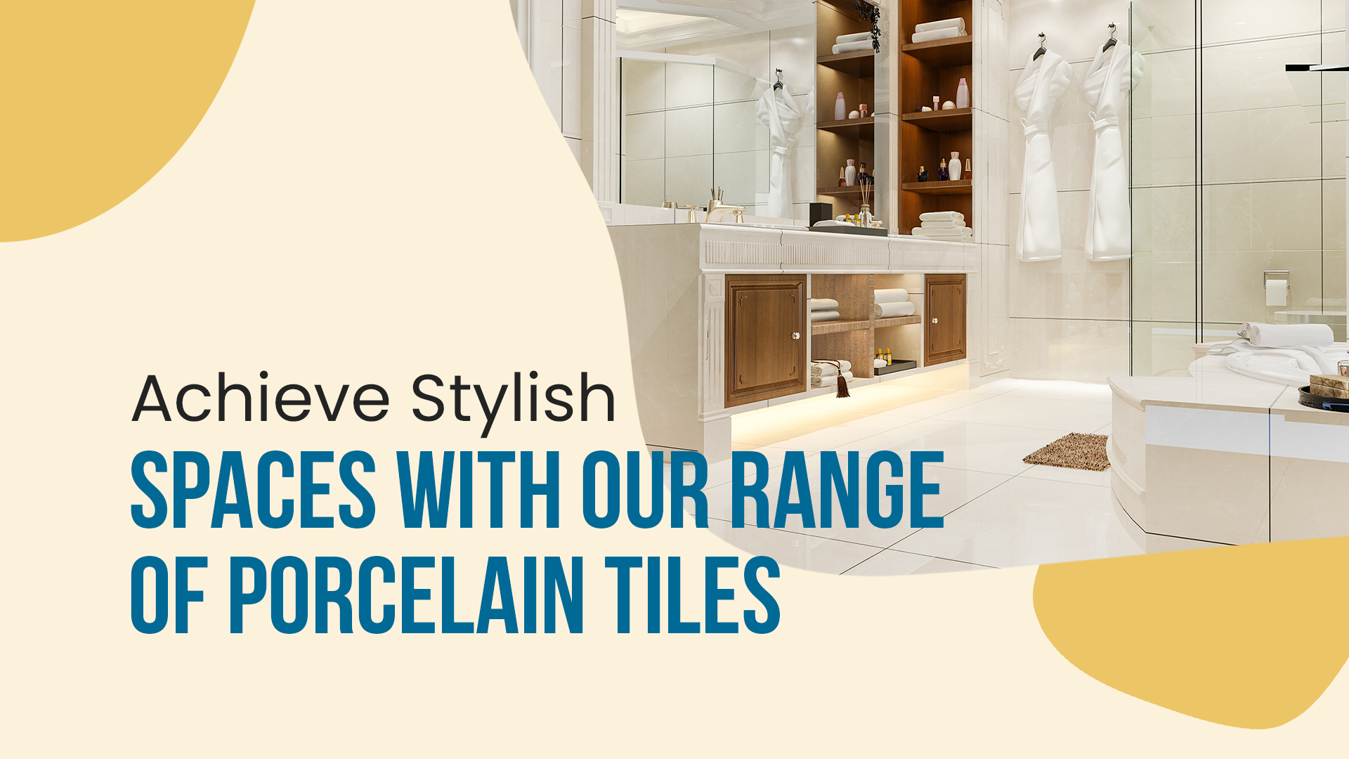 Achieve stylish spaces with our range of porcelain tiles